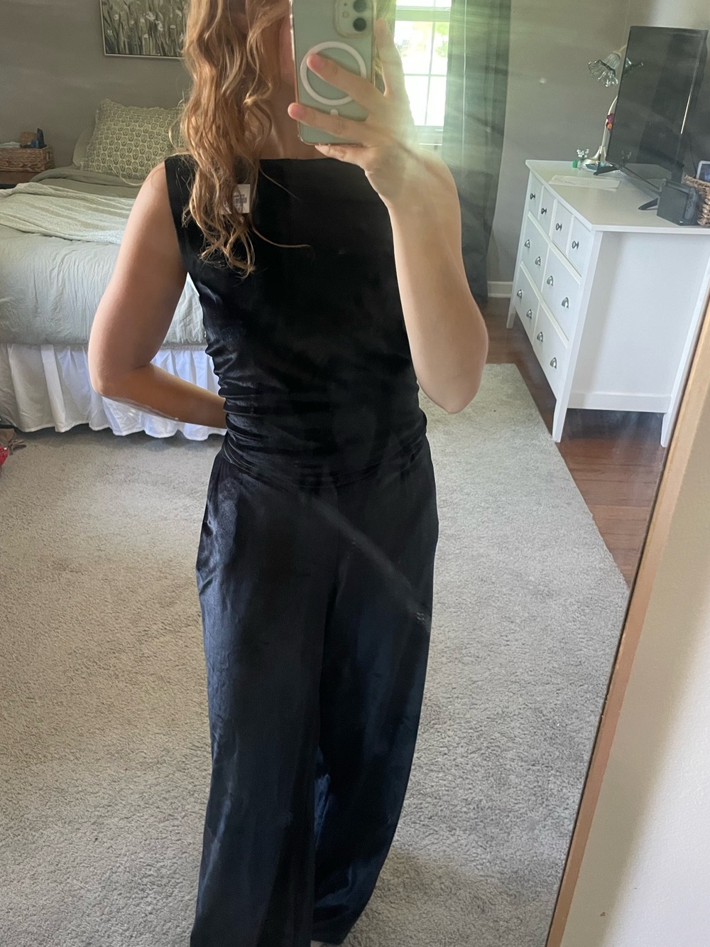 Worthington Black Velvet Jumpsuit - Picture 2 of 9